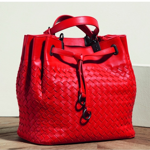 Bottega Veneta Intrecciato Red Orange Cross body bag - Picture 3 of 16